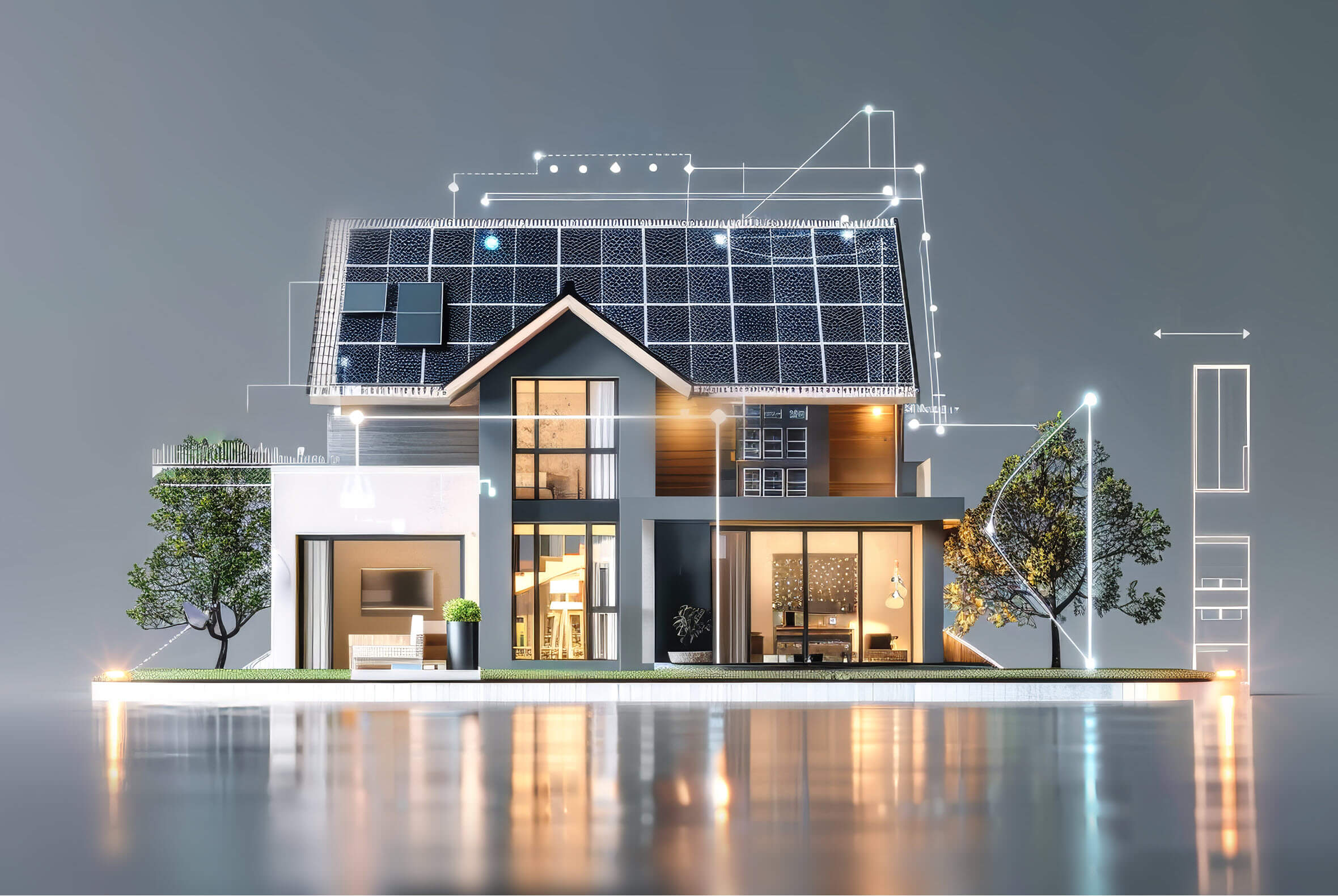 New home build that incorporates solar energy storage system