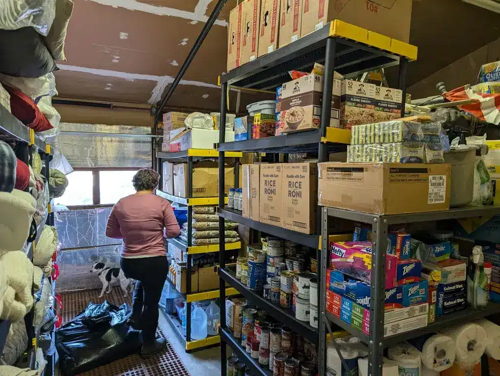 Hurricane Helene food shelter and storage distribution center