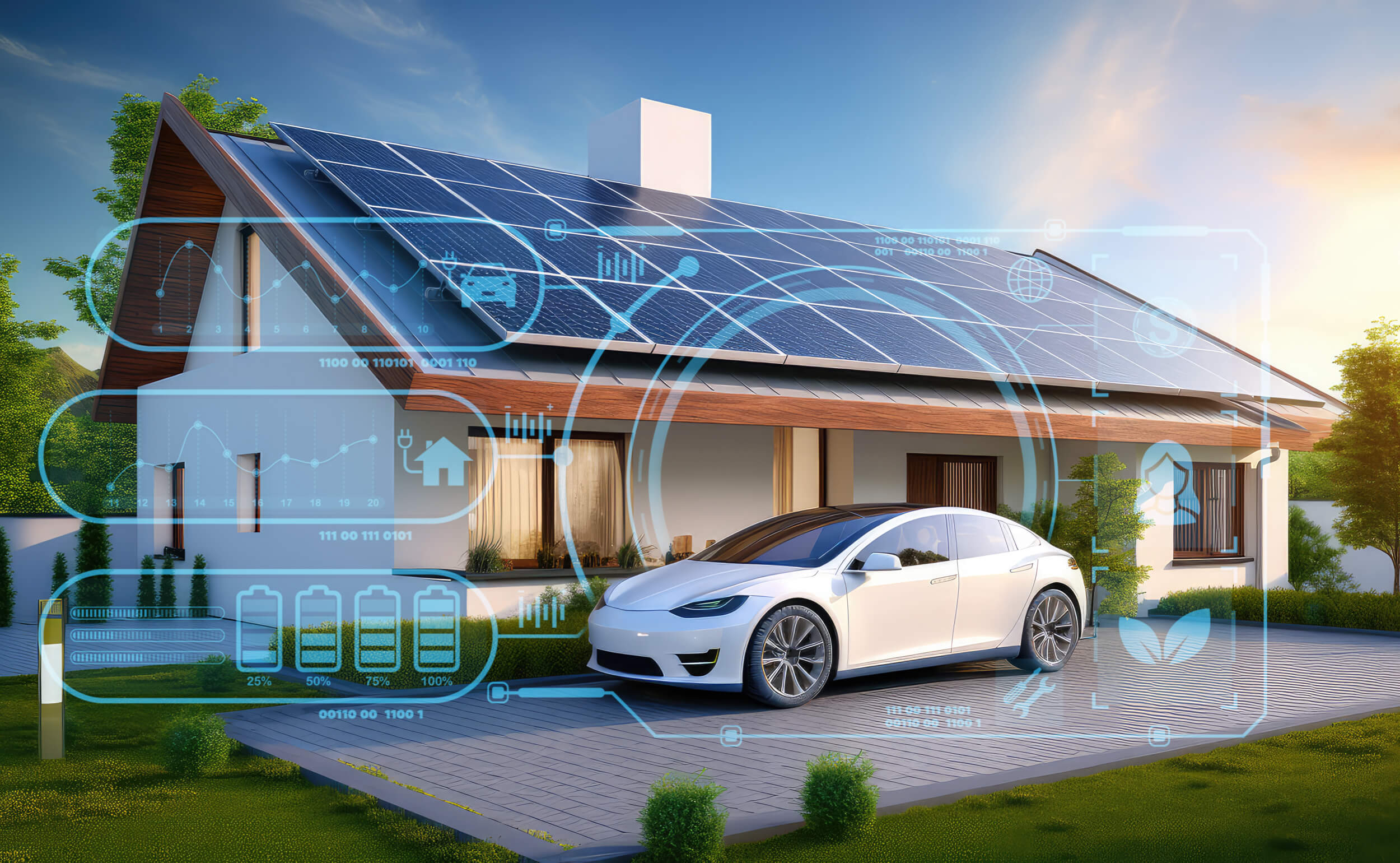 Modern home with a flexible home energy storage system